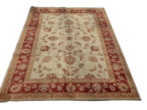 Chobi Hand-Knotted Wool Rug – Artisanal Charm with a Natural Touch