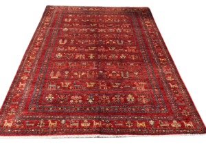 Chobi Hand-Knotted Wool Rug – Nature-Inspired, Artisan-Made