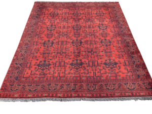 Handwoven Khal Mohammadi Afghan Rug – with Geometric Design