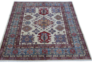 Kazak Hand-Knotted Rug with Elegant Border Designs