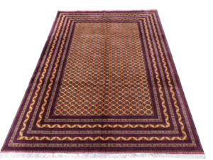 Ghazni Afghan Rug with Geometric Patterns in Rich Hues