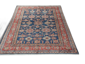 Rustic Kazak Hand-Knotted Wool Rug