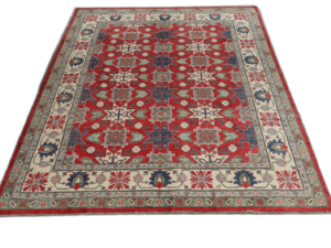 Chobi Hand-Knotted Wool Rug – Natural Sophistication with Handcrafted Detail