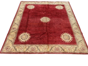 Chobi Hand-Knotted Wool Rug – Nature-Inspired Design with Artisan Craft