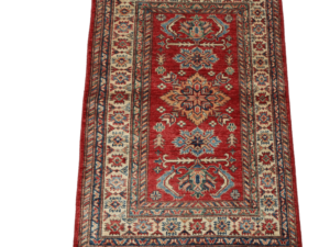 Authentic Kazak Hand-Knotted Wool Carpet