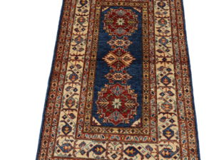 Traditional Kazak Hand-Knotted Wool Carpet
