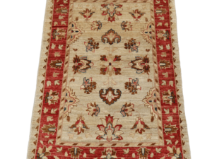 Chobi Hand-Knotted Wool Rug – Elegant Craftsmanship in Natural Hues