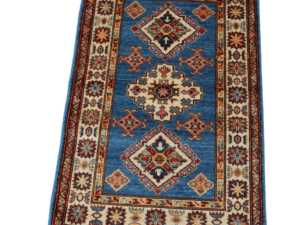 Bold Kazak Tribal Hand-Knotted Wool Rug