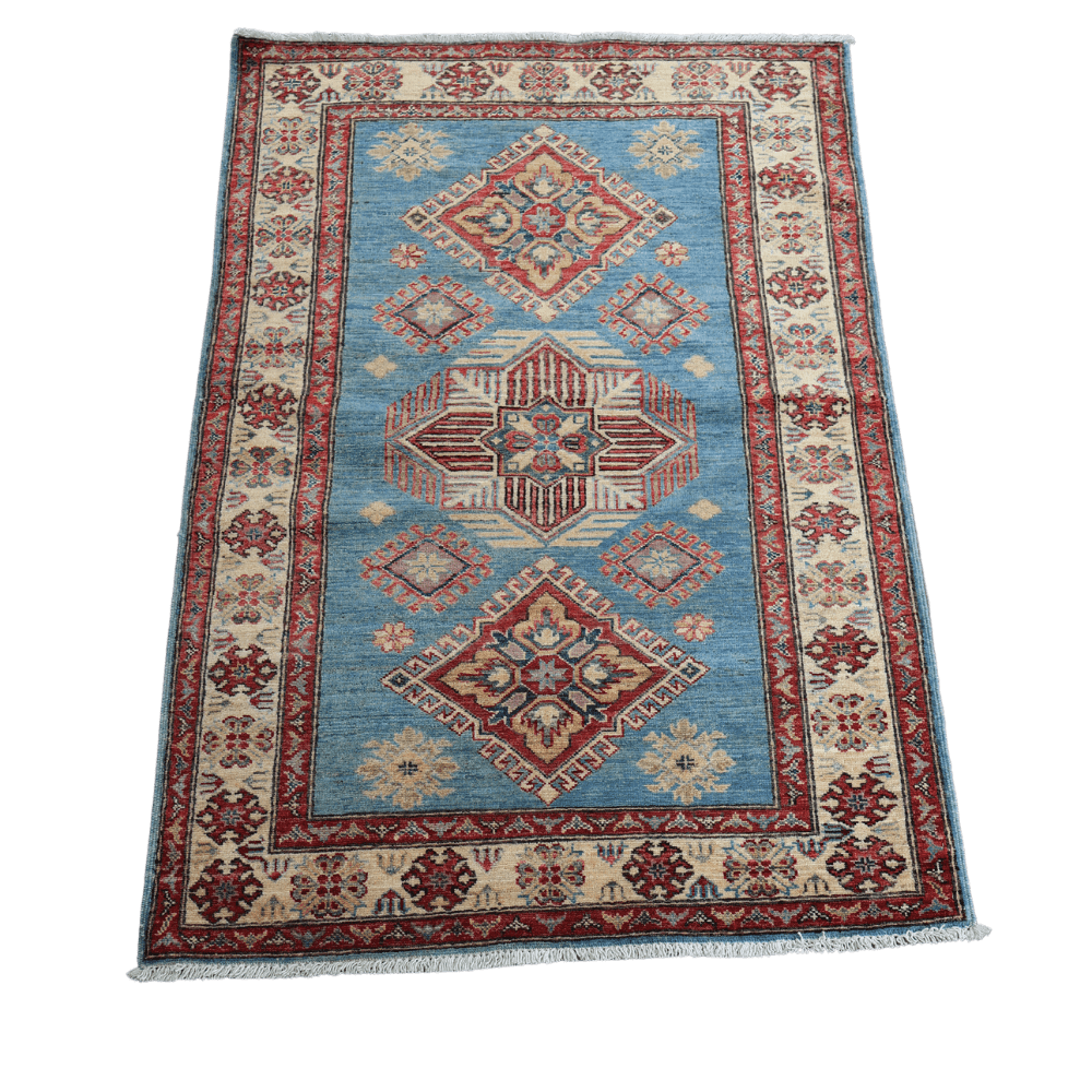 Kazak Hand-Knotted Tribal Wool Rug