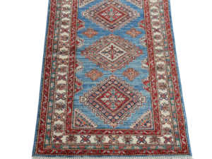 Rustic Kazak Hand-Knotted Wool Area Rug