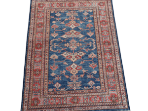 Kazak Wool Rug with Tribal Medallions