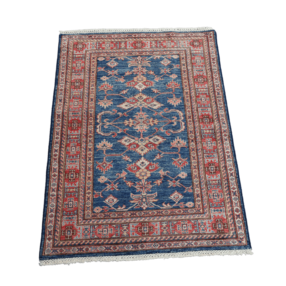 Kazak Wool Rug with Tribal Medallions